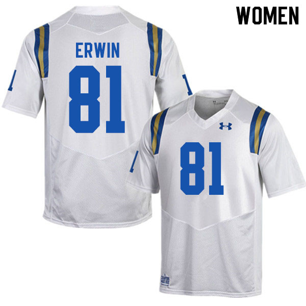 Women #81 Jaylen Erwin UCLA Bruins College Football Jerseys Sale-White